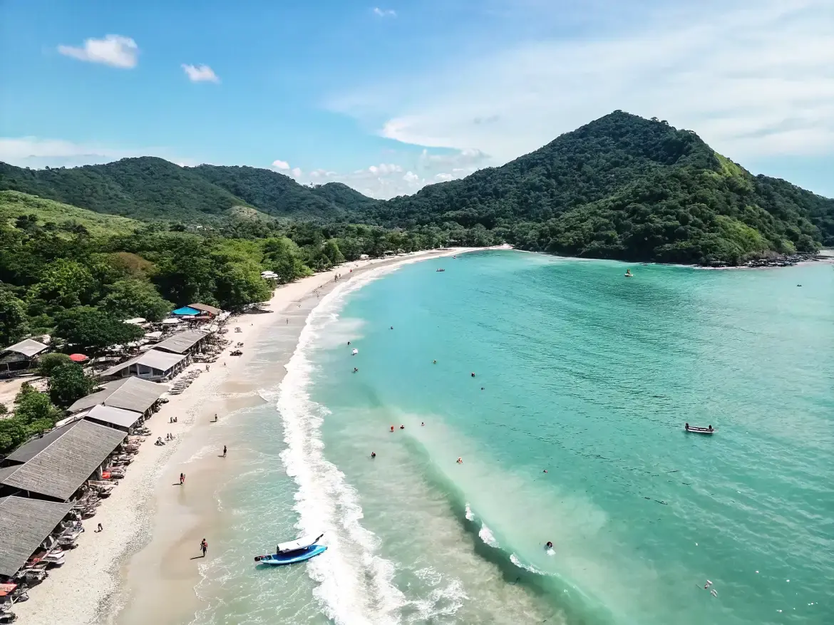 A bay on the south Lombok coast from above